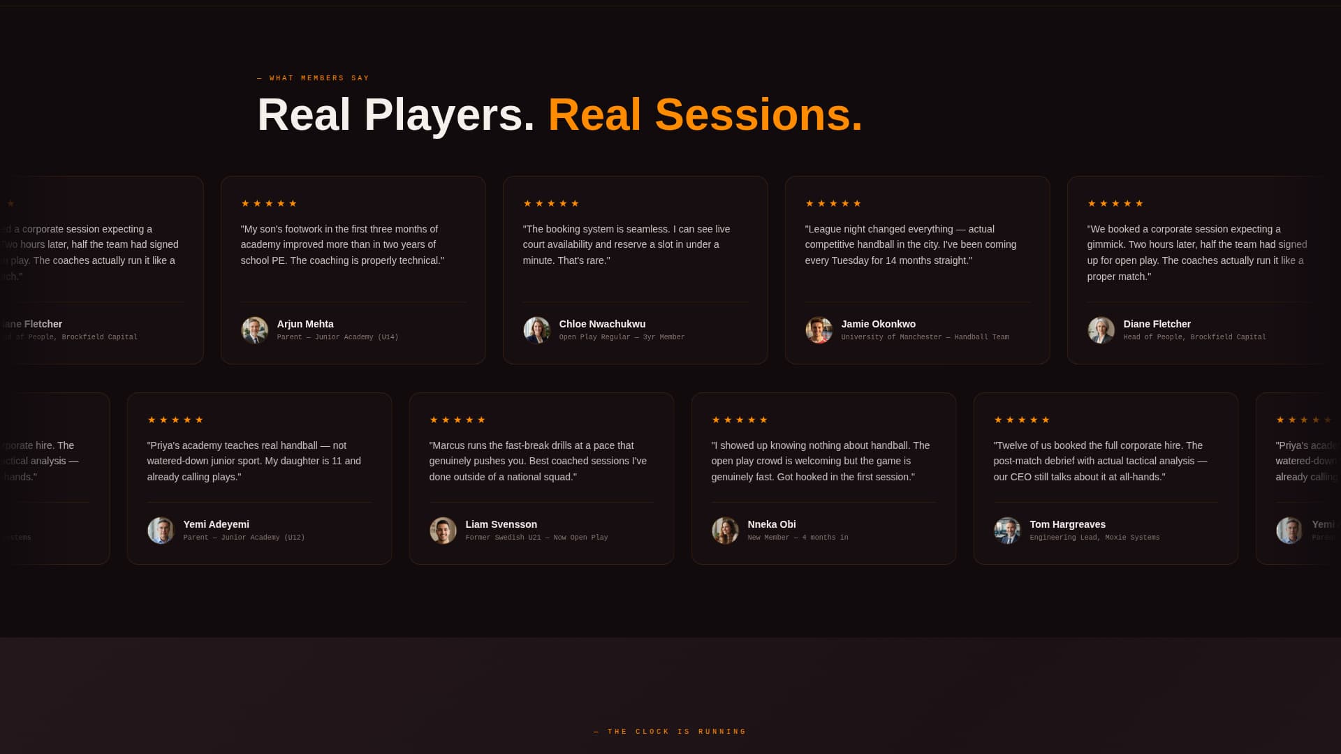 Handball Specialist Booking Website Template