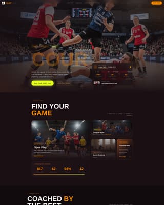 Handball Specialist Booking Website Template