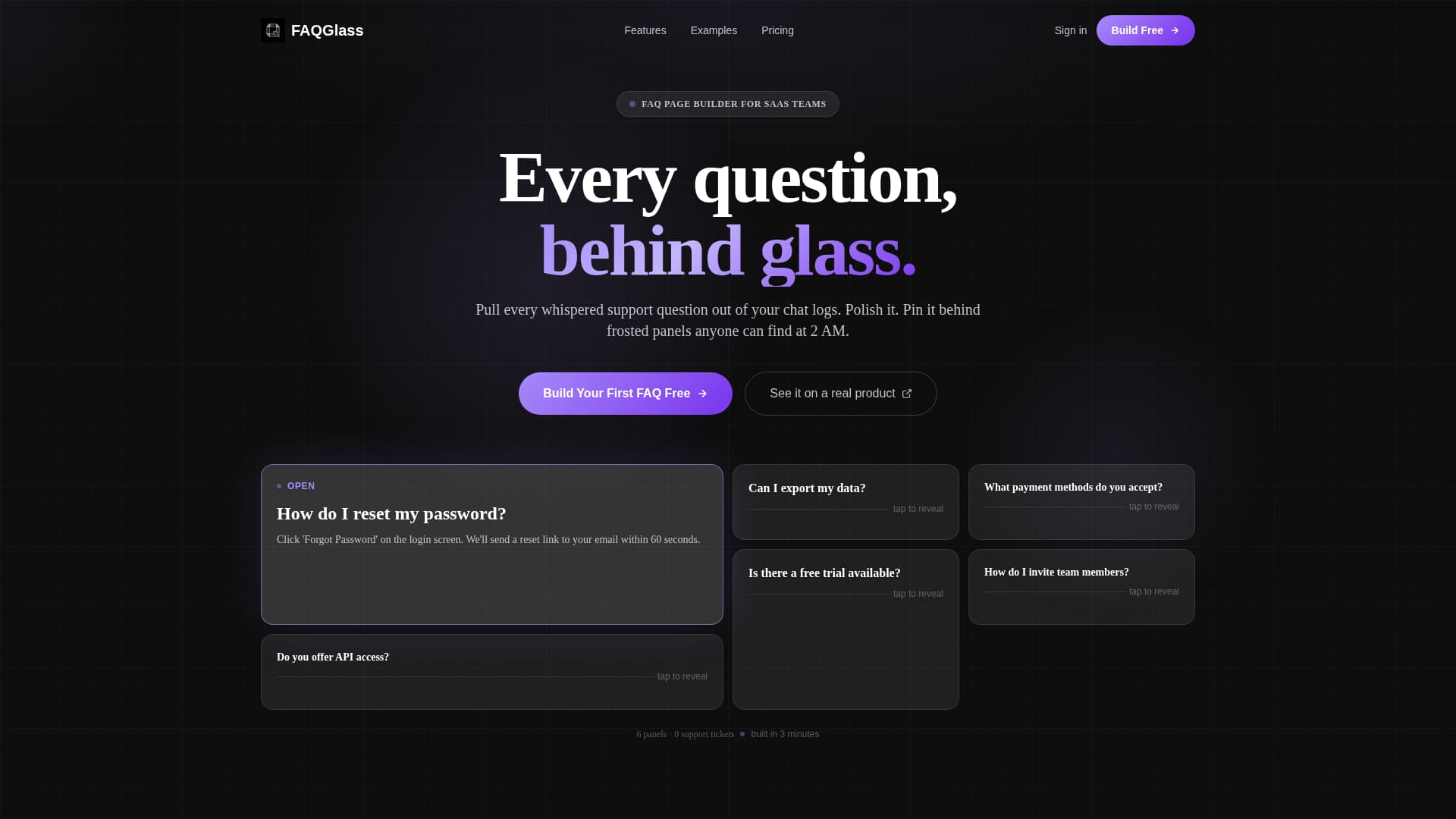 FAQ & Support Page FAQ Website Template