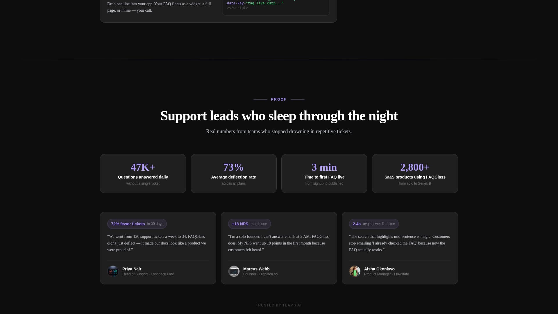 FAQ & Support Page FAQ Website Template