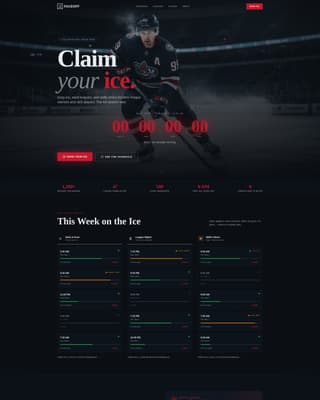 Ice Hockey Leagues Booking Website Template