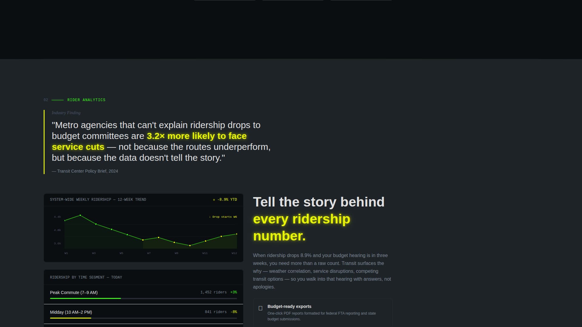 Public Transit Vertical SaaS Privacy Policy Website Template