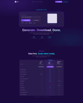 Micro-SaaS & Developer Tools Pricing Website Template