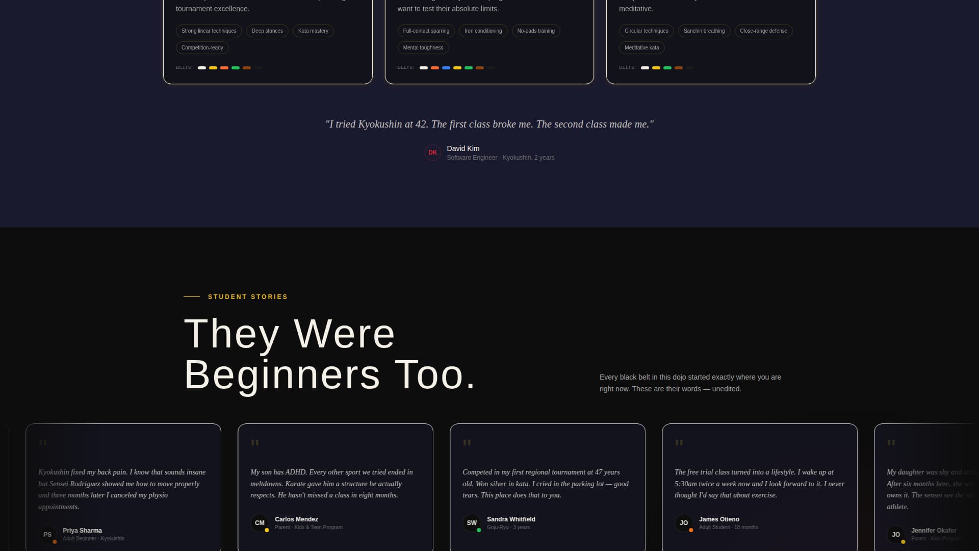 Kiai - Dynamic Karate Landing Page Template