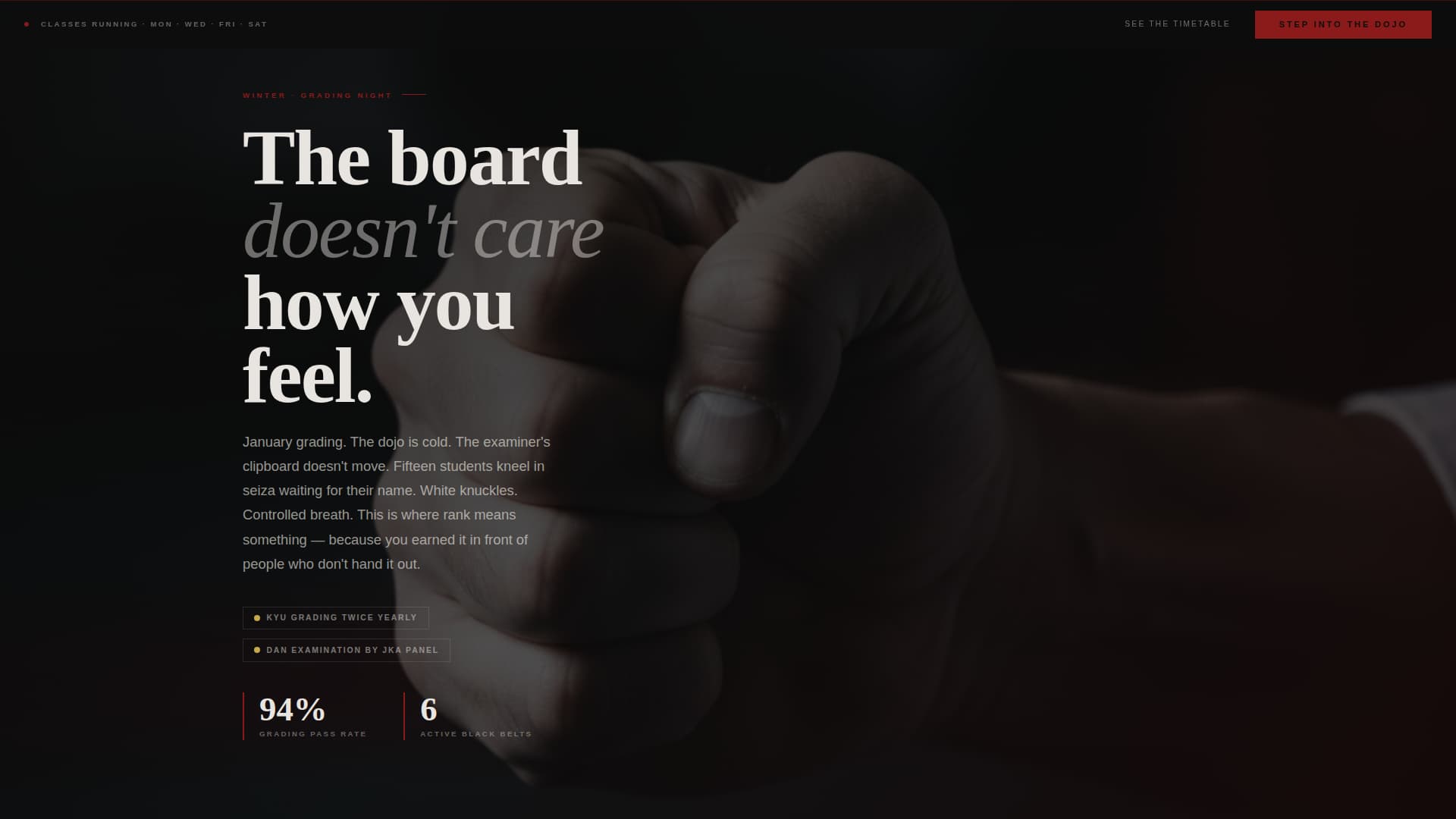 Kime - Immersive Karate Landing Page Template