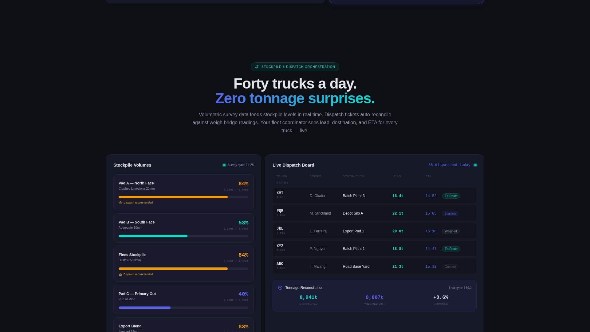 Quarry Vertical SaaS Booking Website Template
