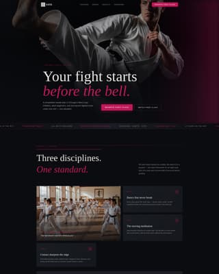 Kata - Cinematic Karate Landing Page Template