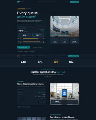 Flow - Powerful Queue Management Landing Page Template