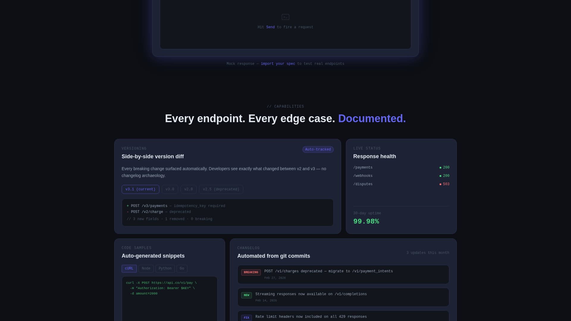 Endpoint - Live API Docs Landing Page Template