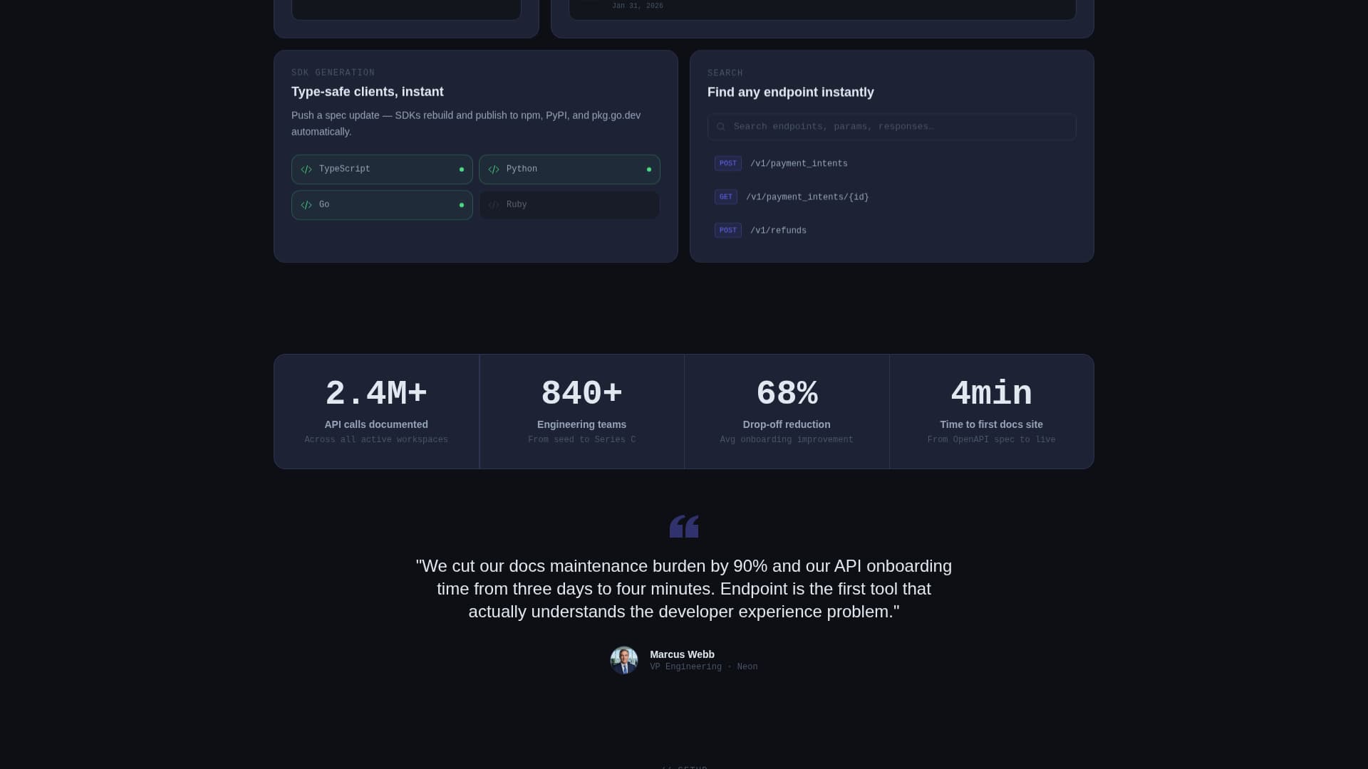 Endpoint - Live API Docs Landing Page Template