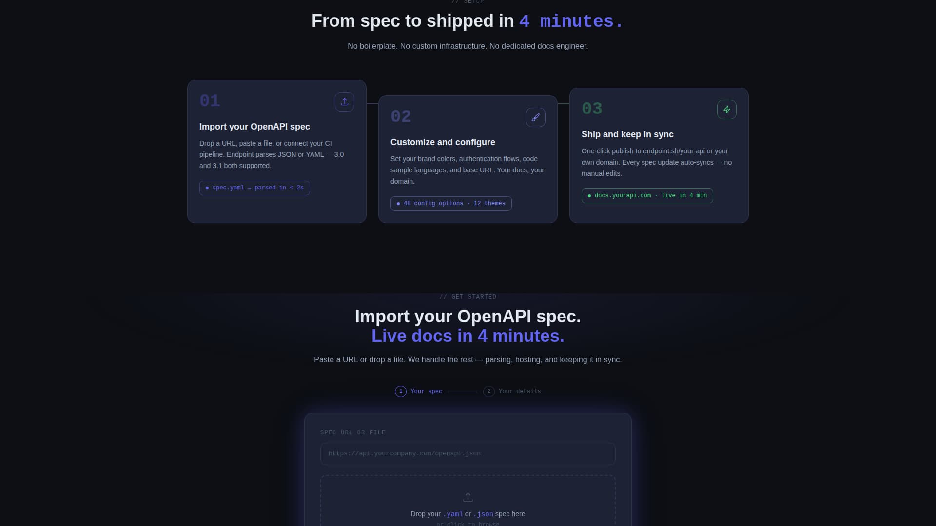 Endpoint - Live API Docs Landing Page Template