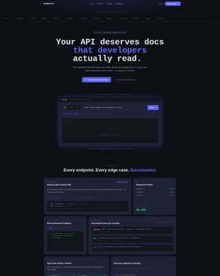 Endpoint - Live API Docs Landing Page Template