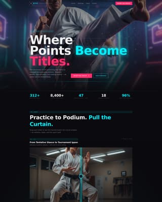 Kiai - Electrifying Karate Landing Page Template