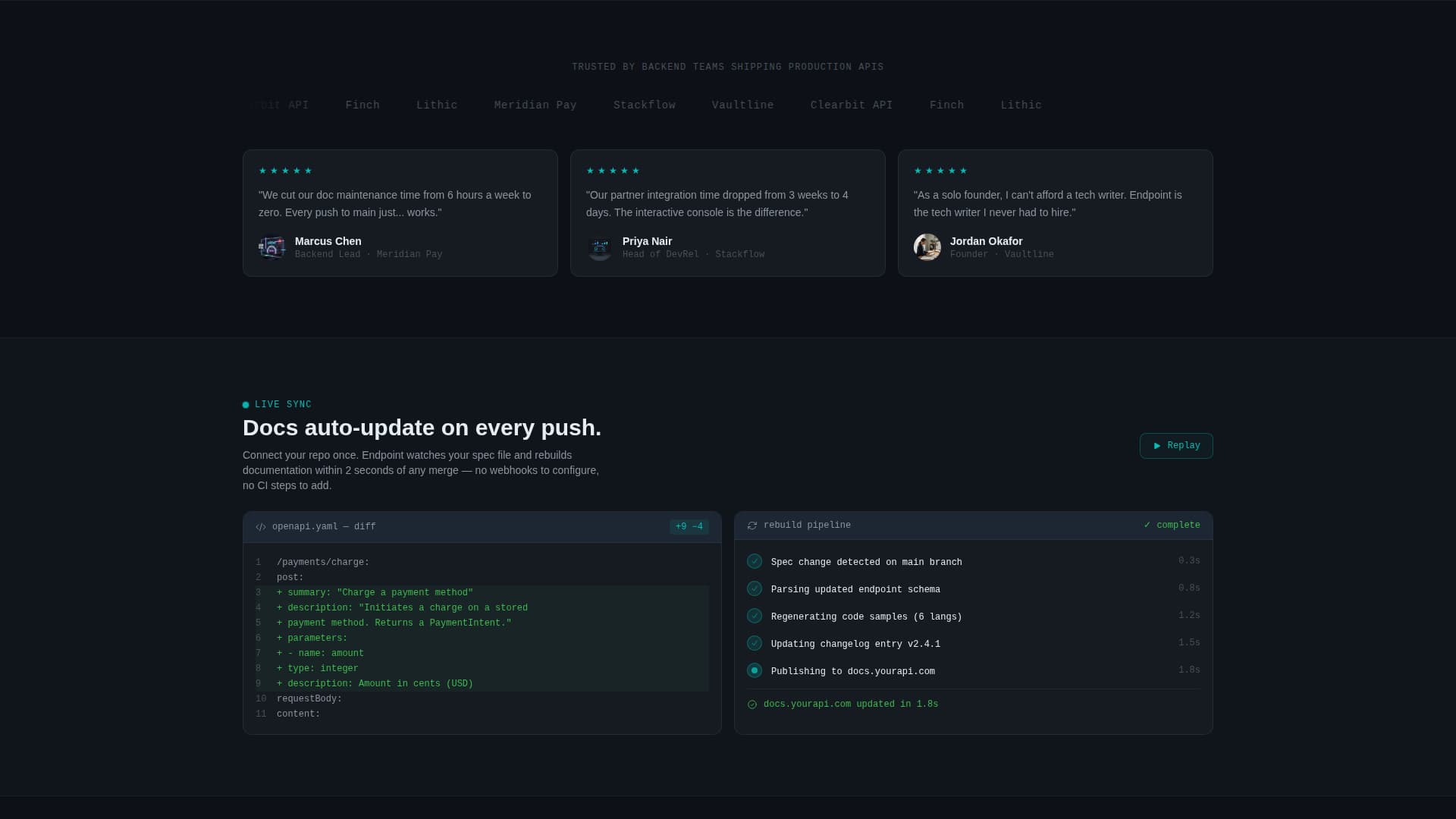 Endpoint - Interactive REST API Landing Page Template