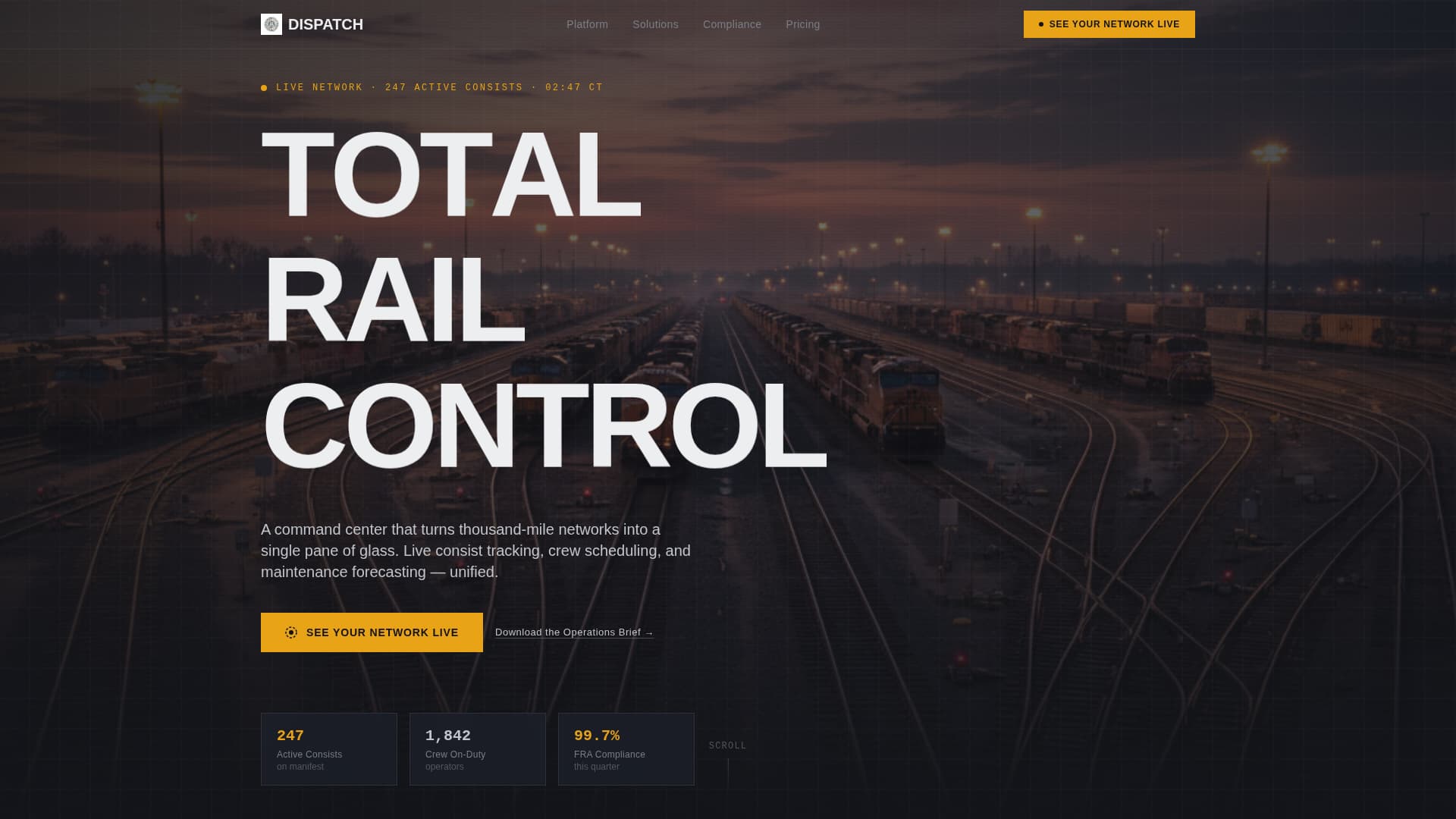 Track — Smart Railroad Operations Landing Page Template