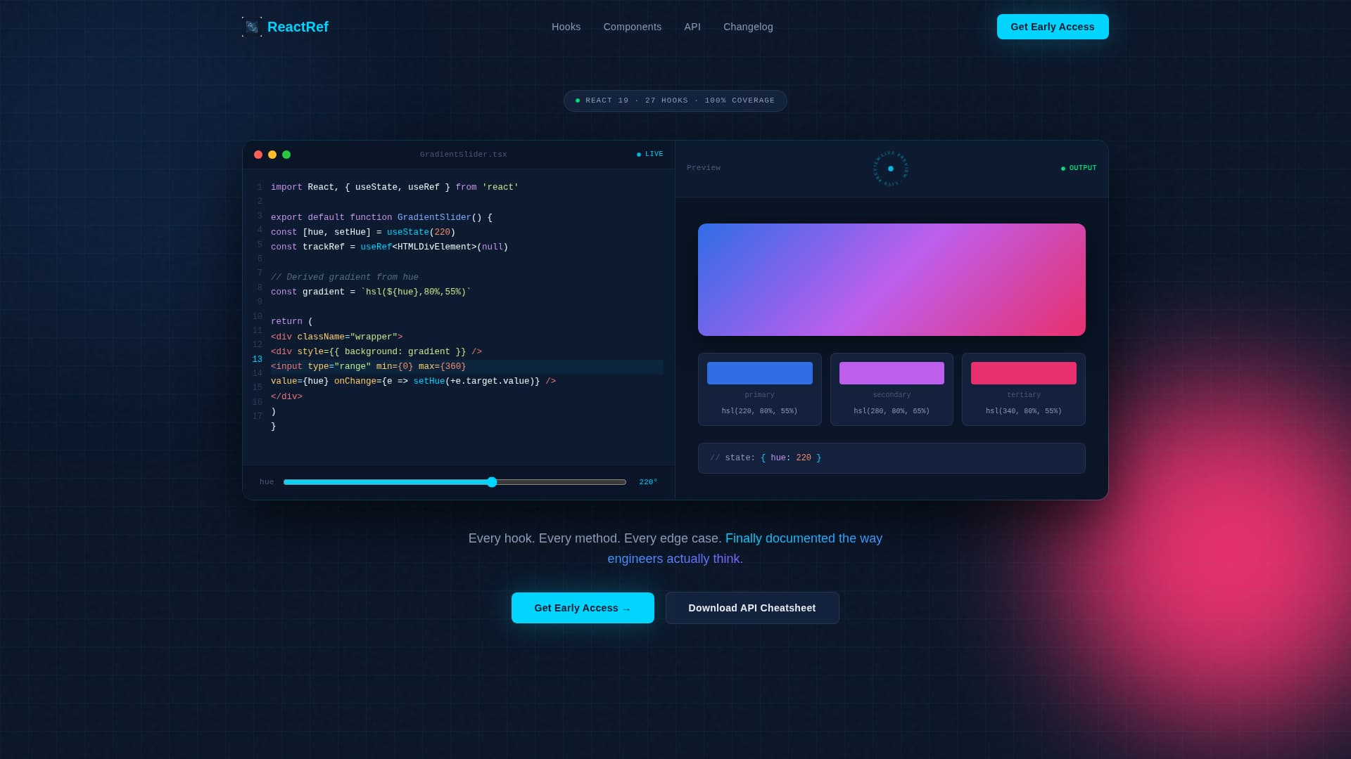 Reactref - Comprehensive API Reference Landing Page Template