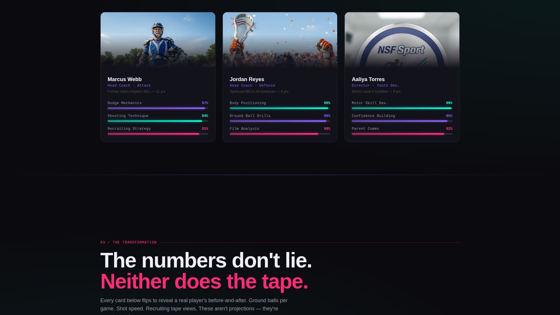 Cradle - Elite Lacrosse Landing Page Template