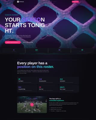 Cradle - Elite Lacrosse Landing Page Template