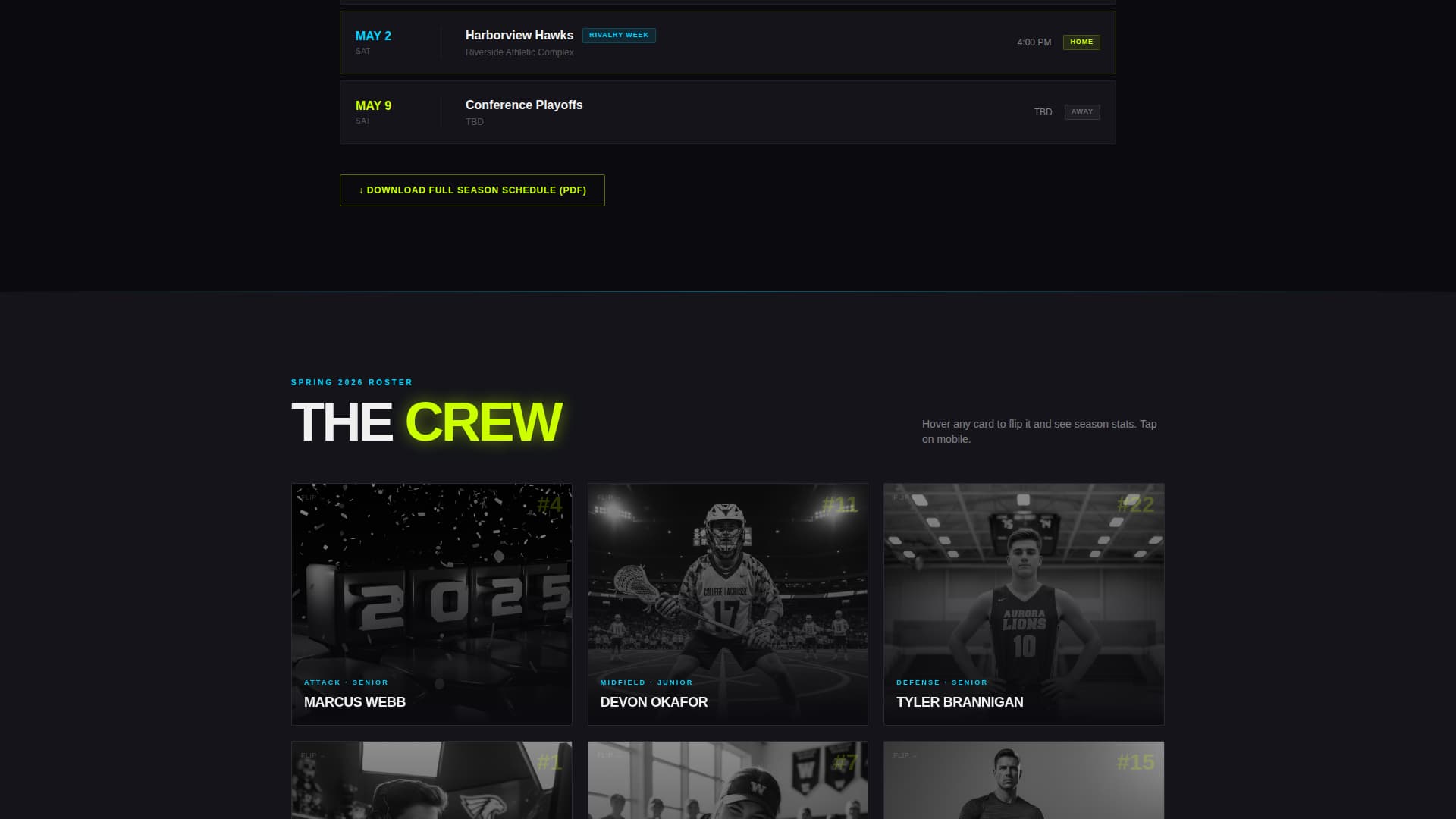 Pocket — Thrilling Field Lacrosse Landing Page Template