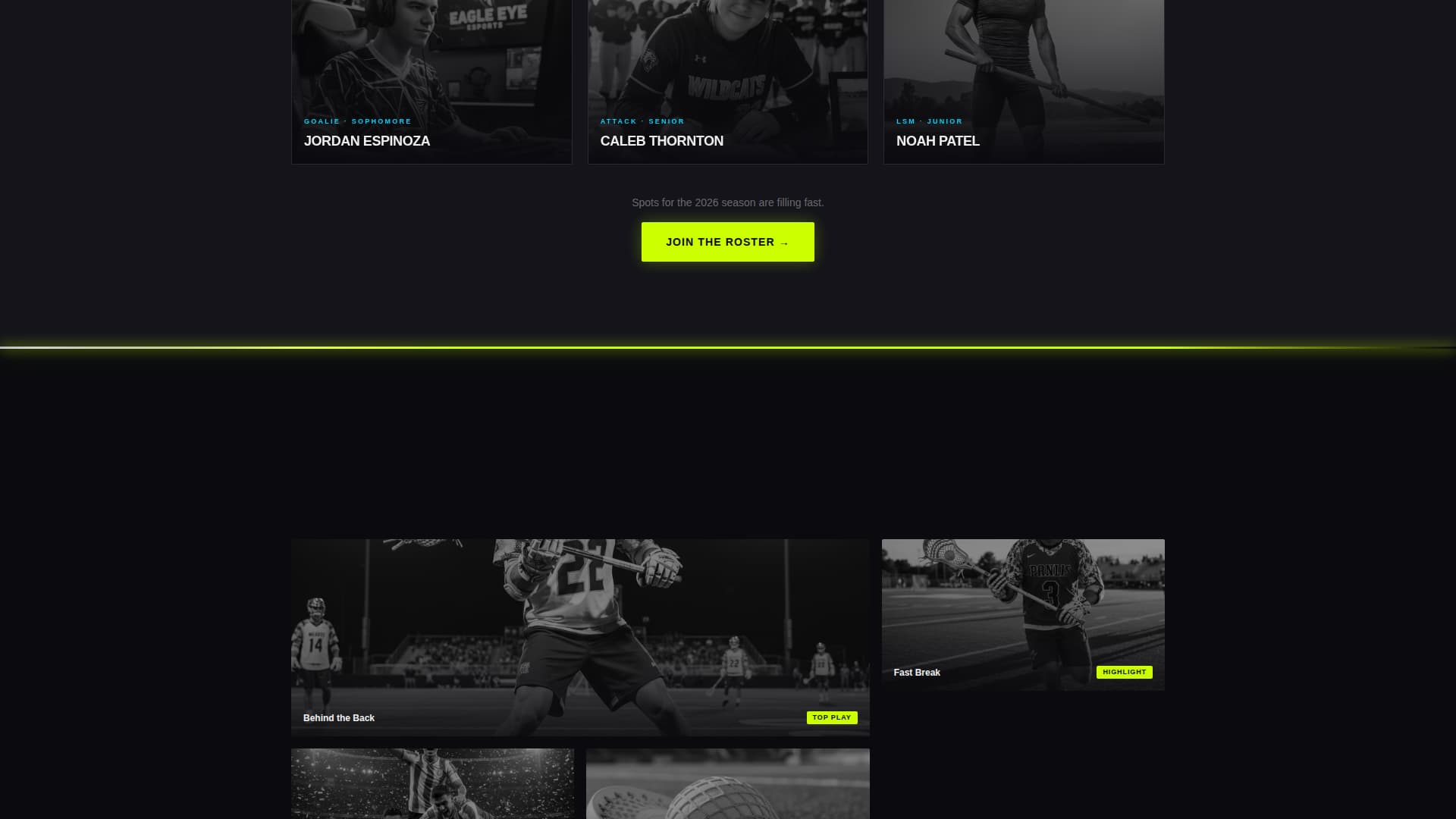 Pocket — Thrilling Field Lacrosse Landing Page Template
