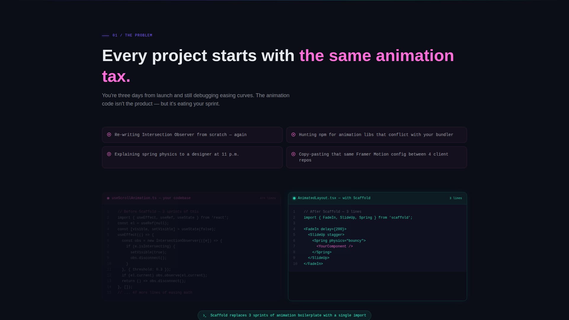 Scaffold - Animated React Landing Page Template