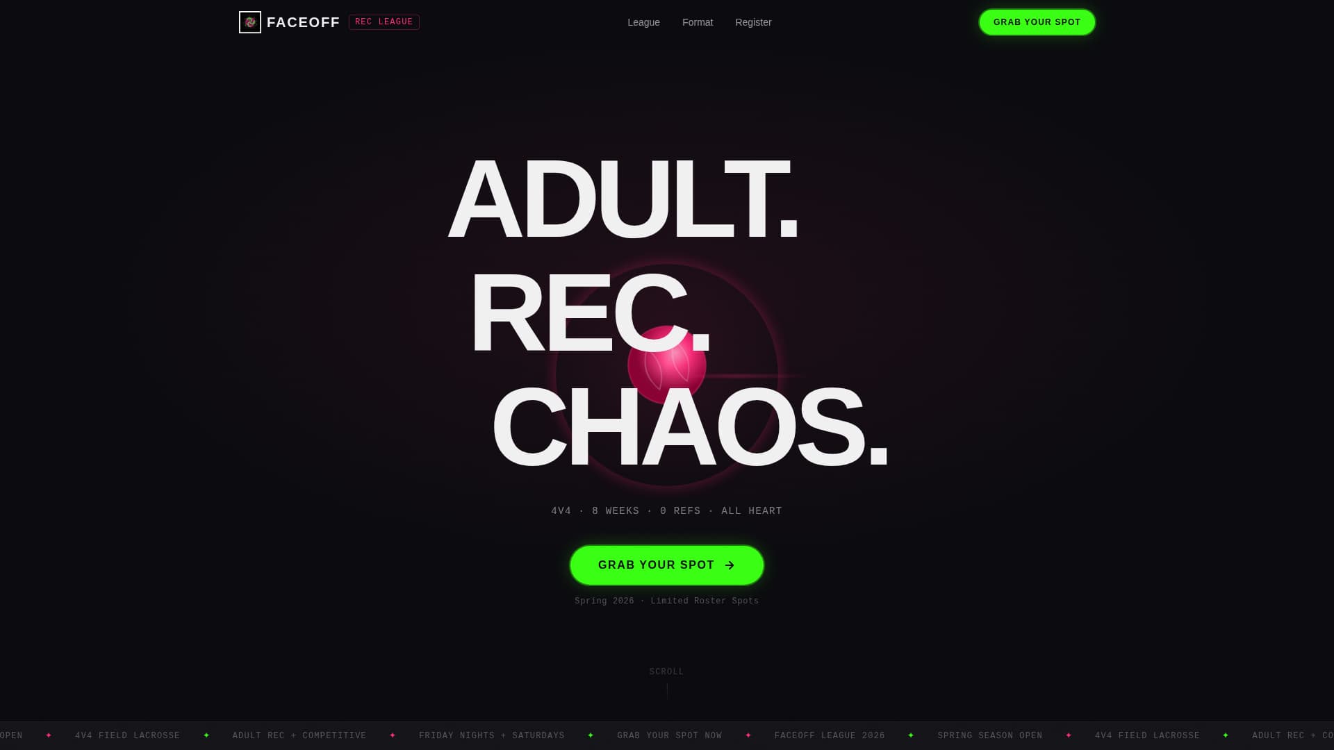 Stick — Powerful Competitive Lacrosse Landing Page Template
