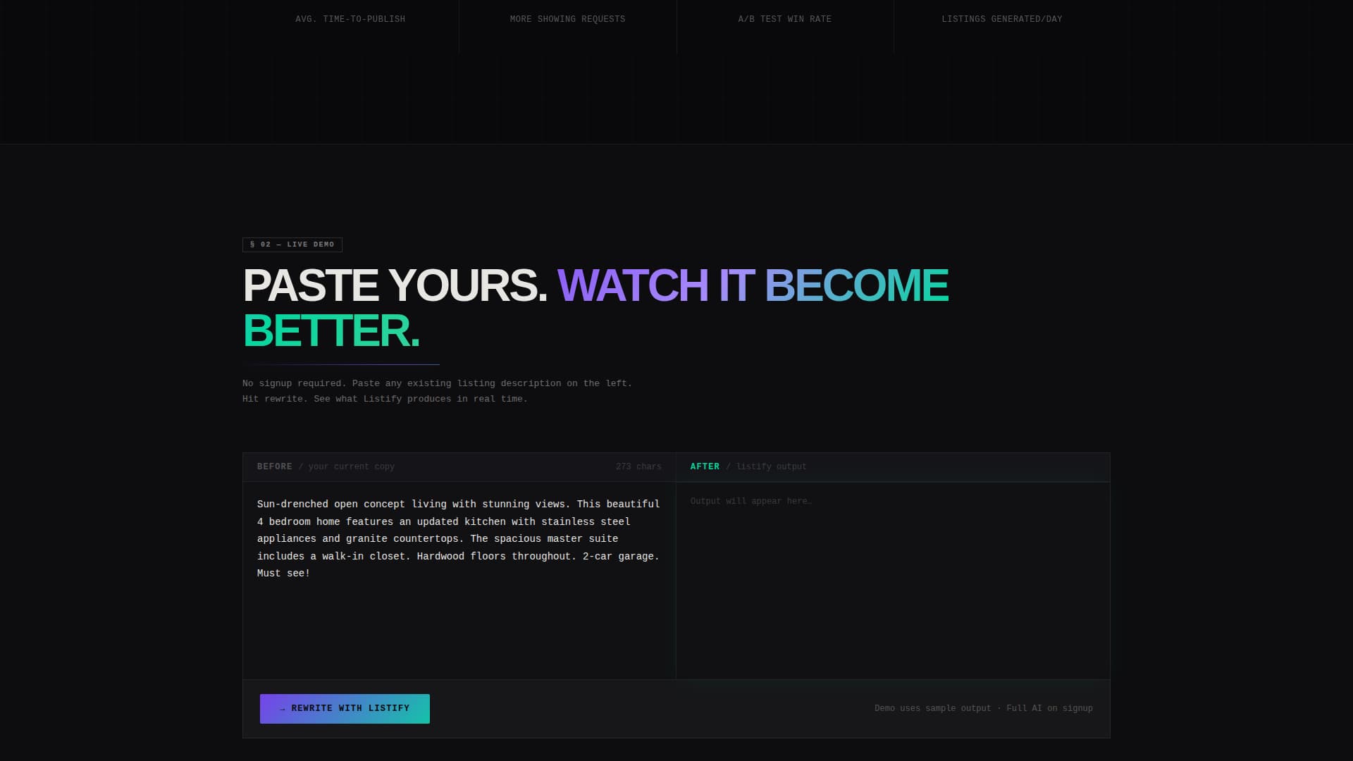 Listify - Powerful Realestateai Landing Page Template