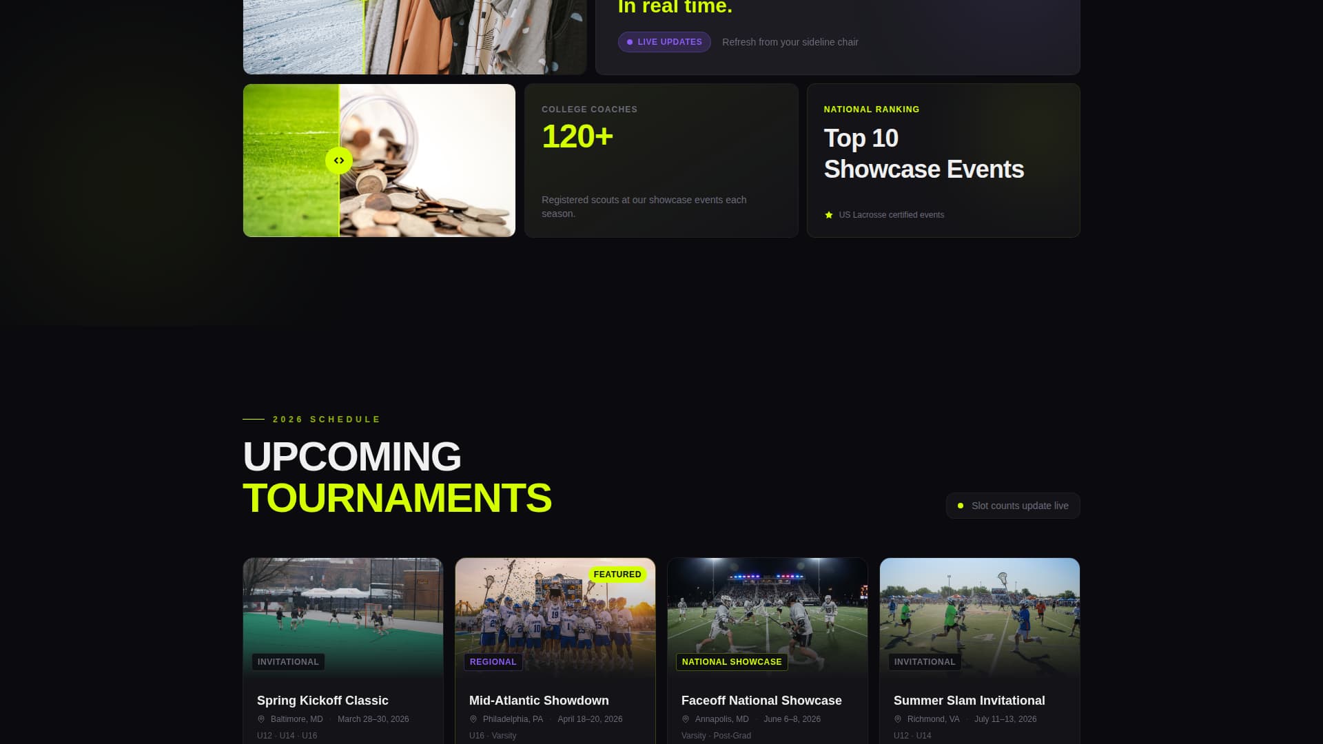 Faceoff - Dynamic Lacrosse Landing Page Template