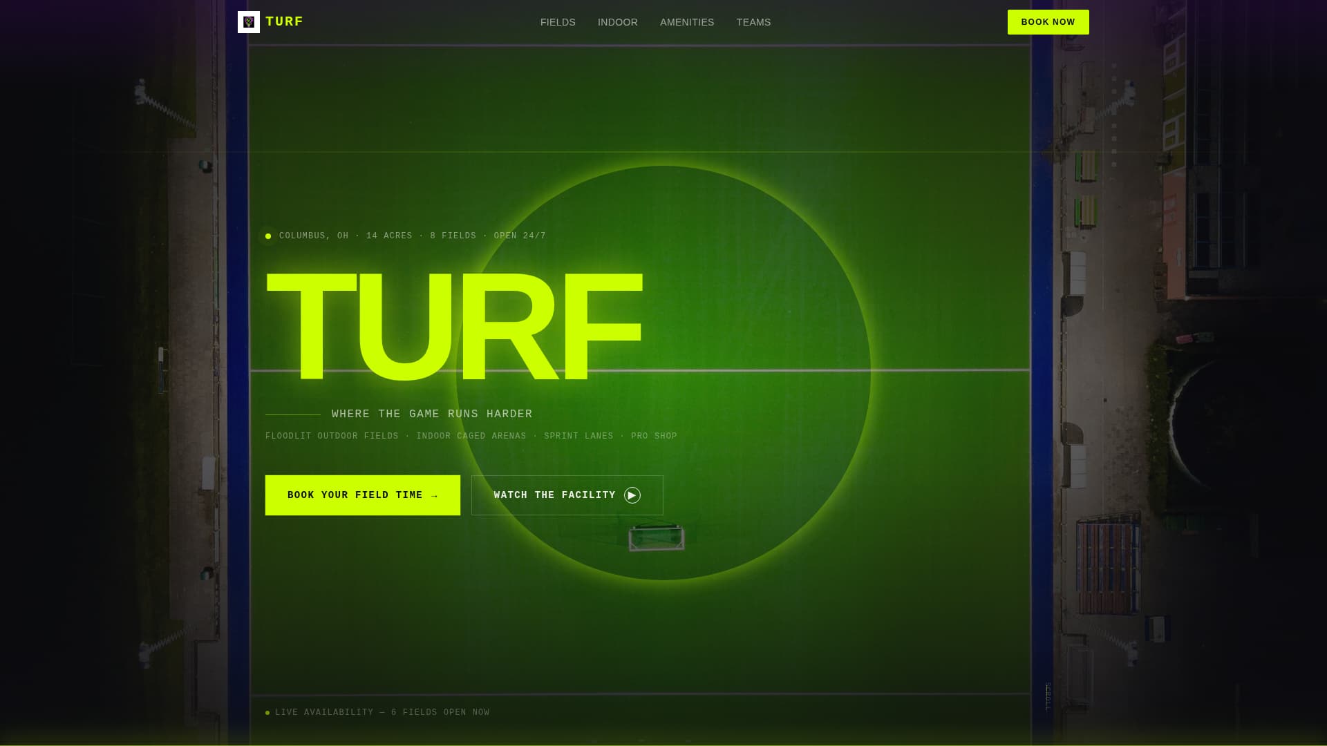 Turf - Electric Lacrosse Landing Page Template