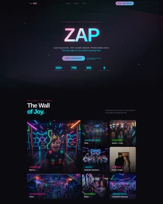 Zap - Electric Entertainment Landing Page Template