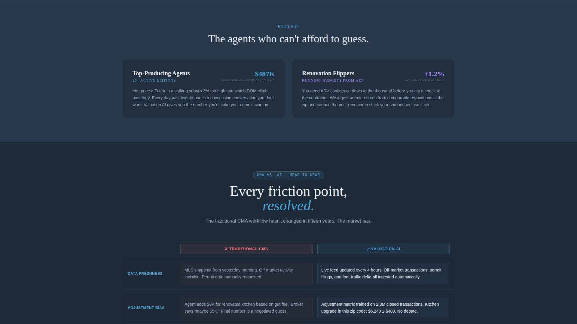 Comps - AI-Powered Valuation Landing Page Template