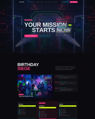 Blaster - Electrifying Lasertag Landing Page Template