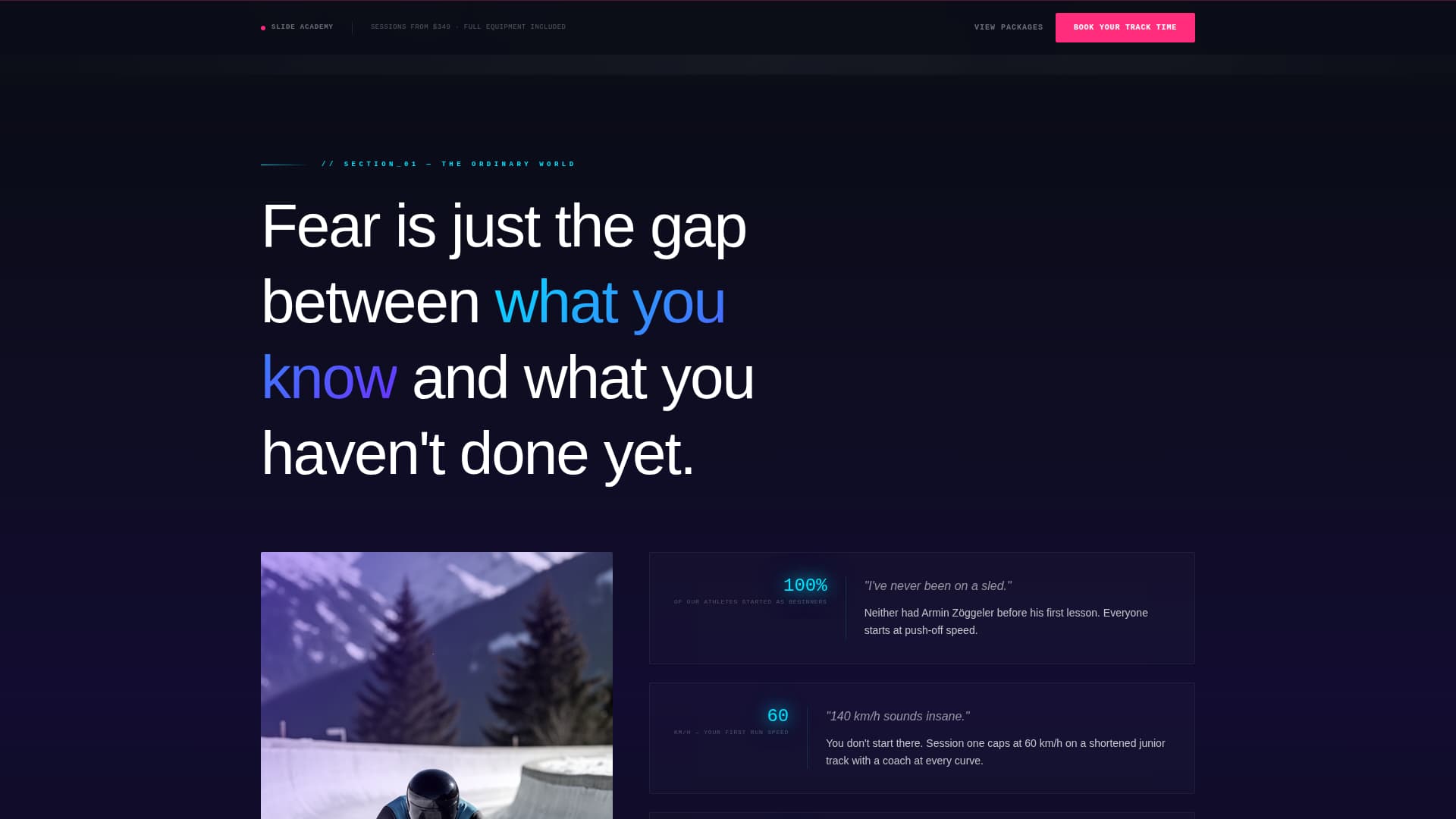 Slide - Elite Luge Landing Page Template
