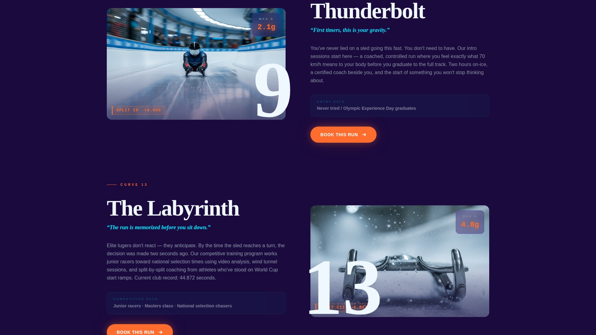 Schuss - Electrifying Luge Landing Page Template