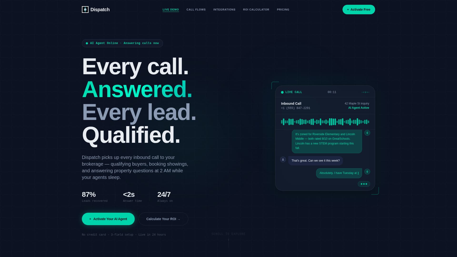 Dispatch - Powerful Real Estate AI Landing Page Template