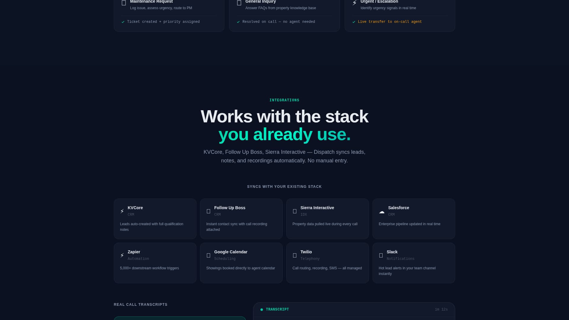 Dispatch - Powerful Real Estate AI Landing Page Template