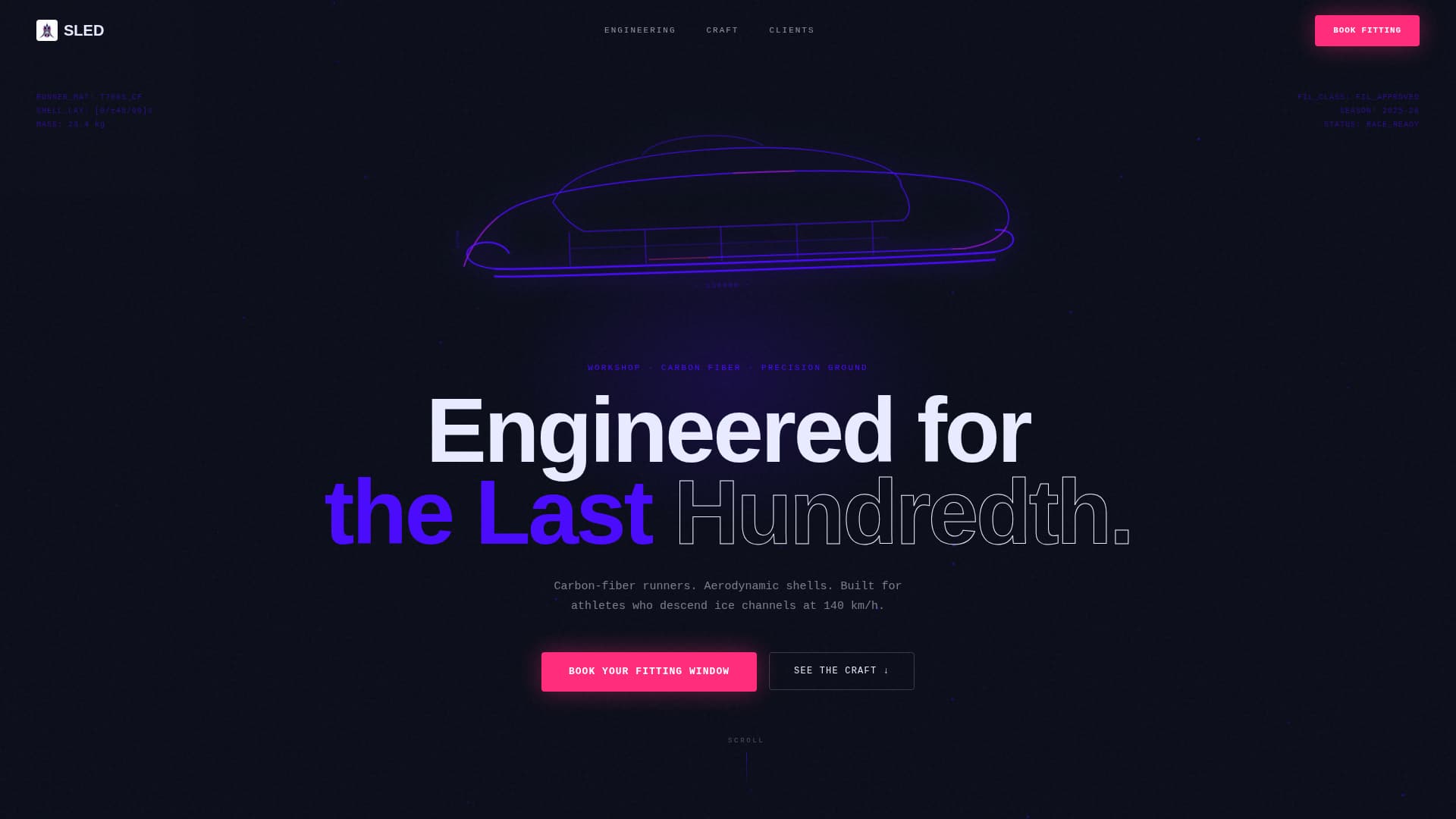 Sled - Precision Luge Landing Page Template