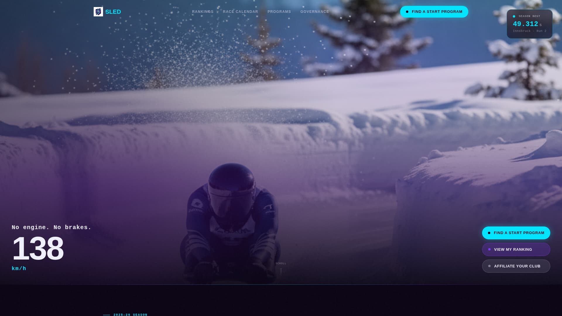 Sled - Electric Luge Landing Page Template