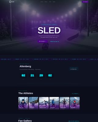 Sled - Electrifying Luge Landing Page Template