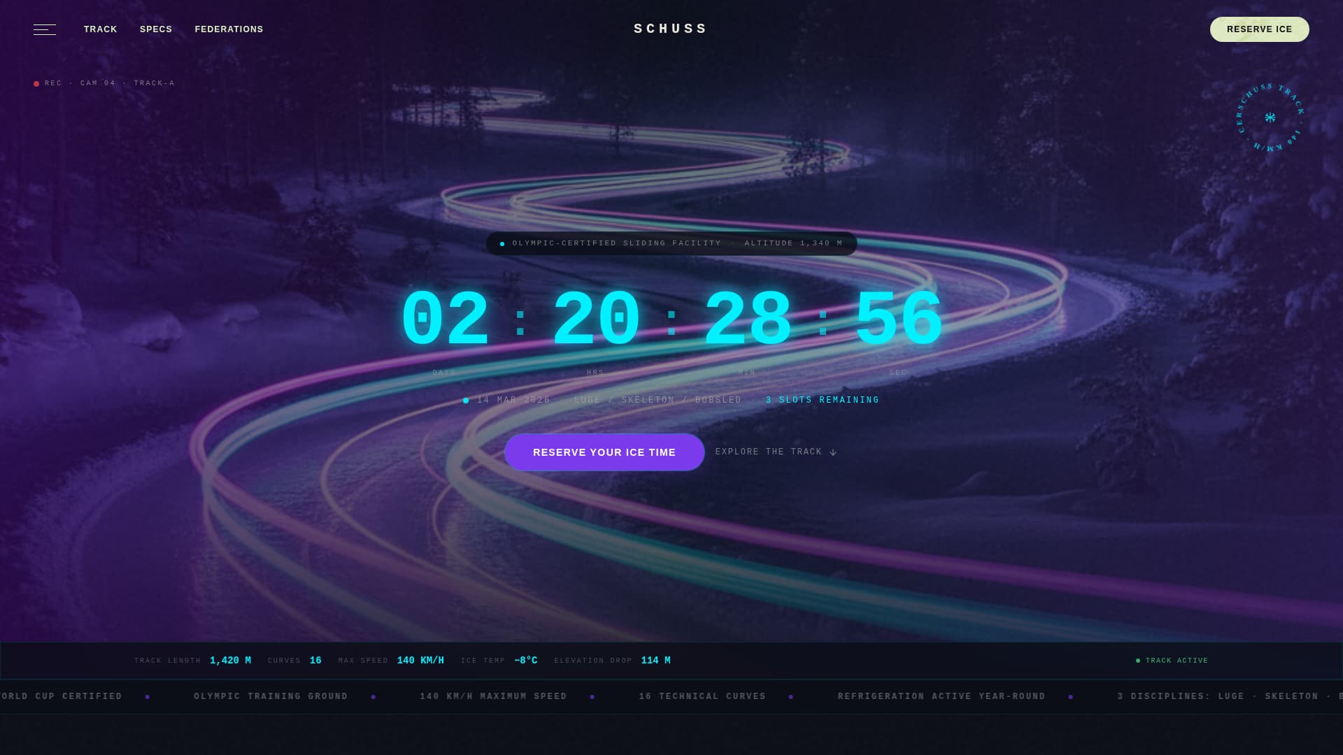 Luge Booking Website Template