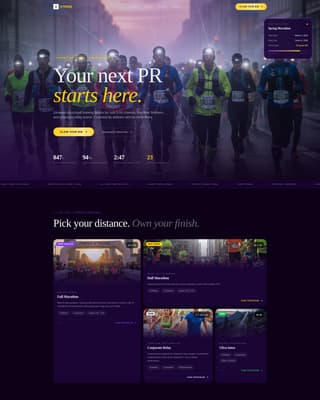 Stride - Elite Marathon Landing Page Template