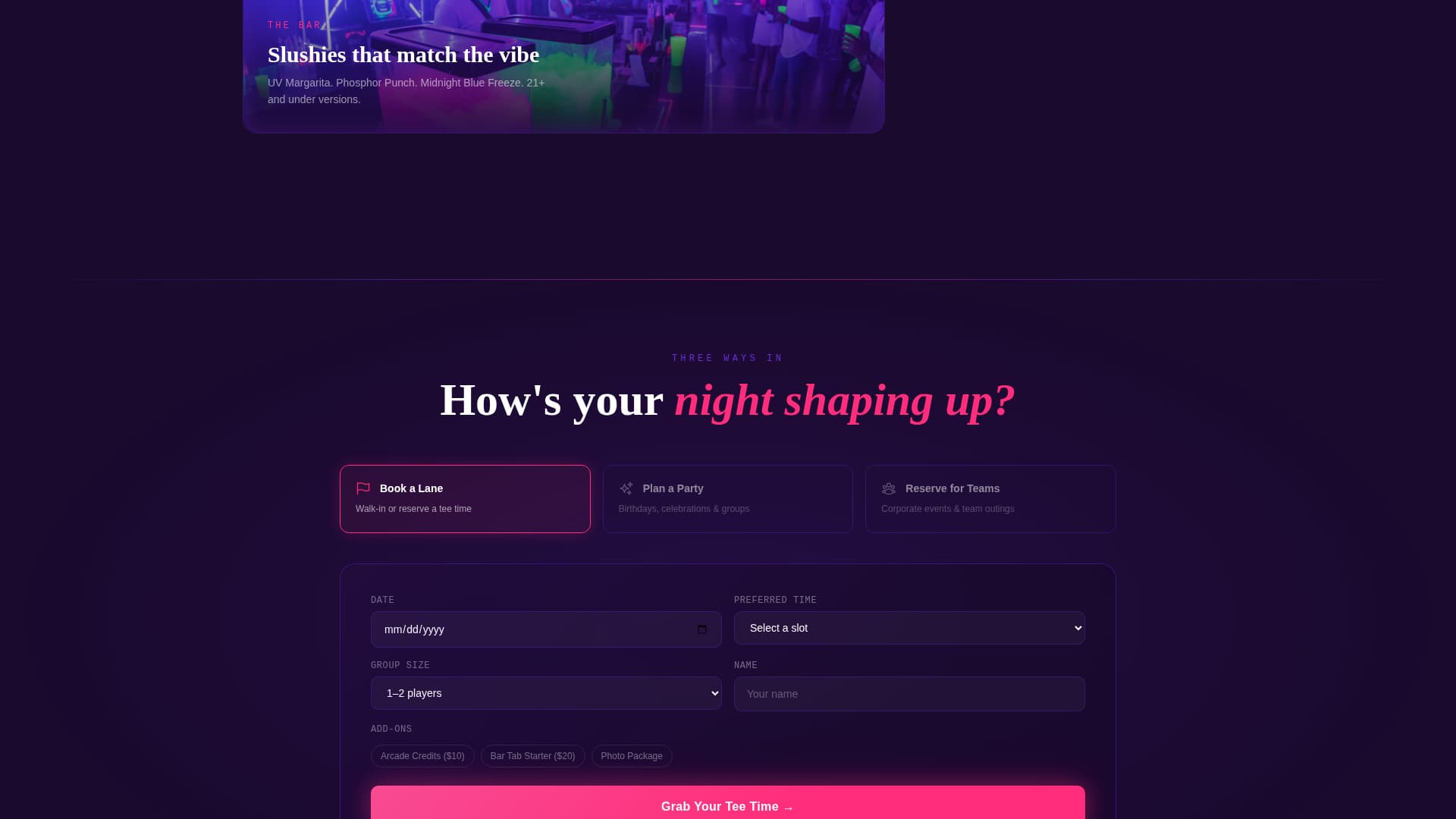 Putt - Electric Golf Landing Page Template
