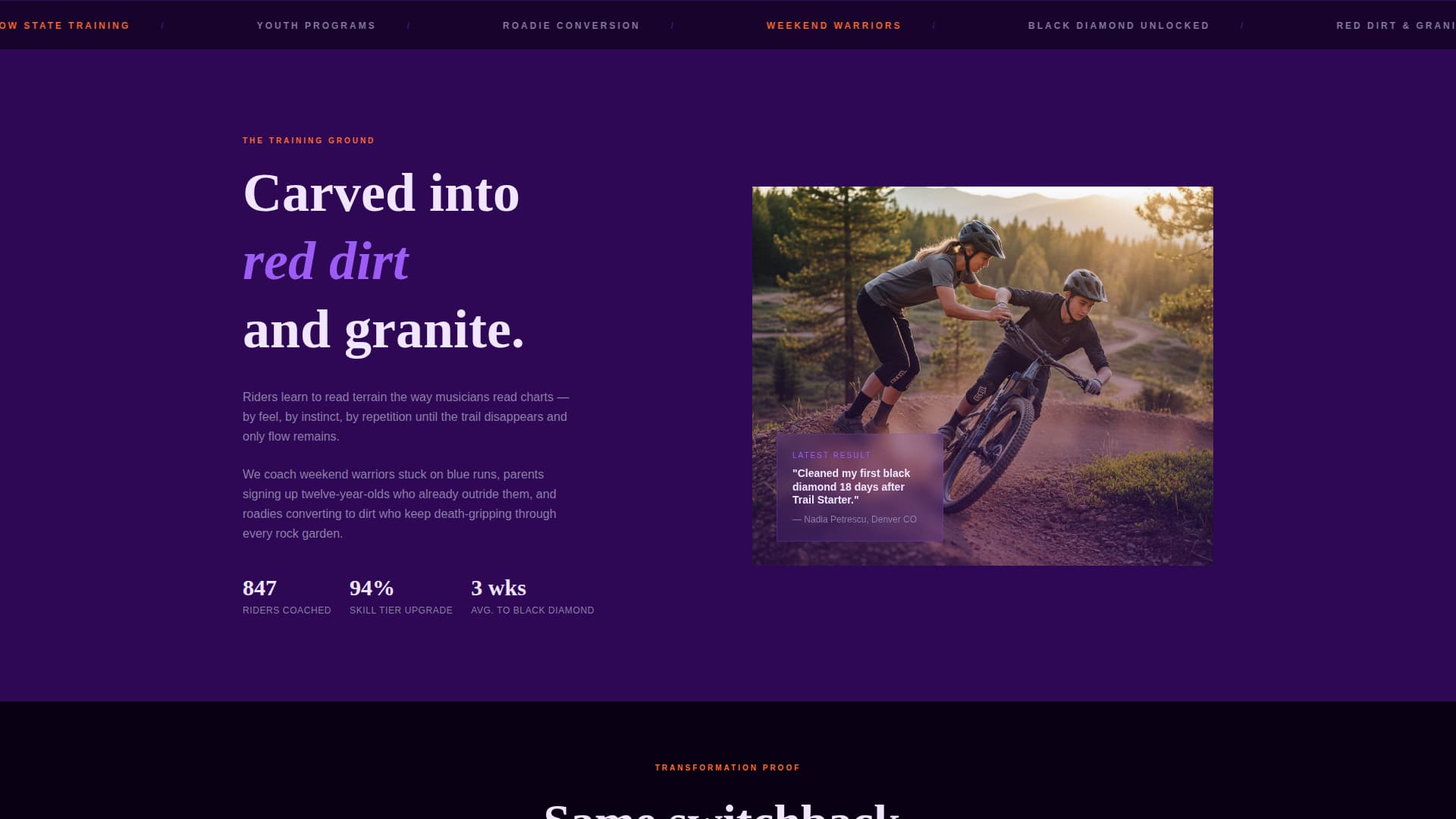 Shred - Electric Mountainbiking Landing Page Template
