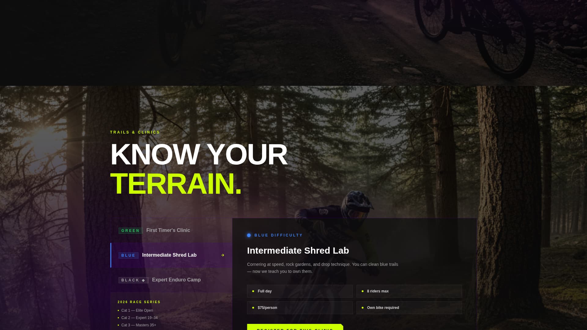 Shred - Electrifying Mountainbiking Landing Page Template