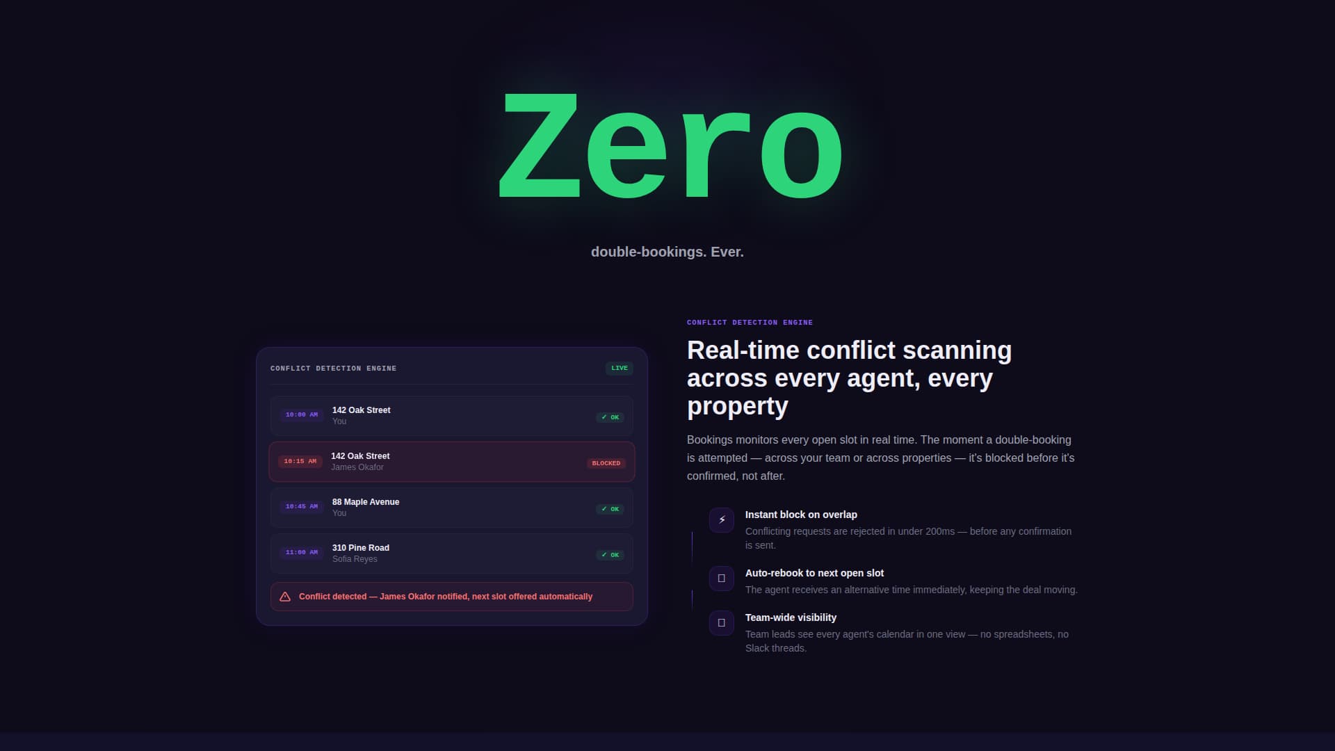Showings - Precision Scheduling Landing Page Template