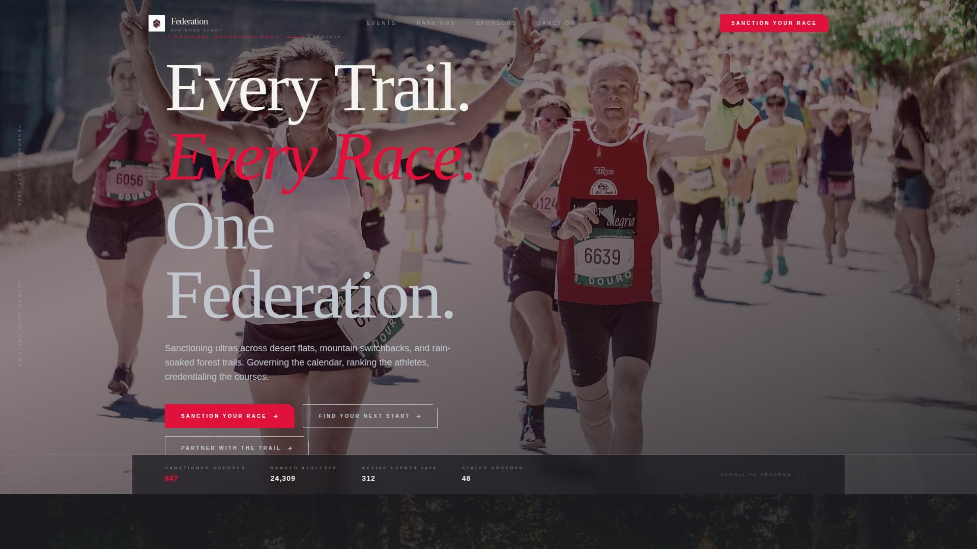 Federation - Immersive Trailracing Landing Page Template