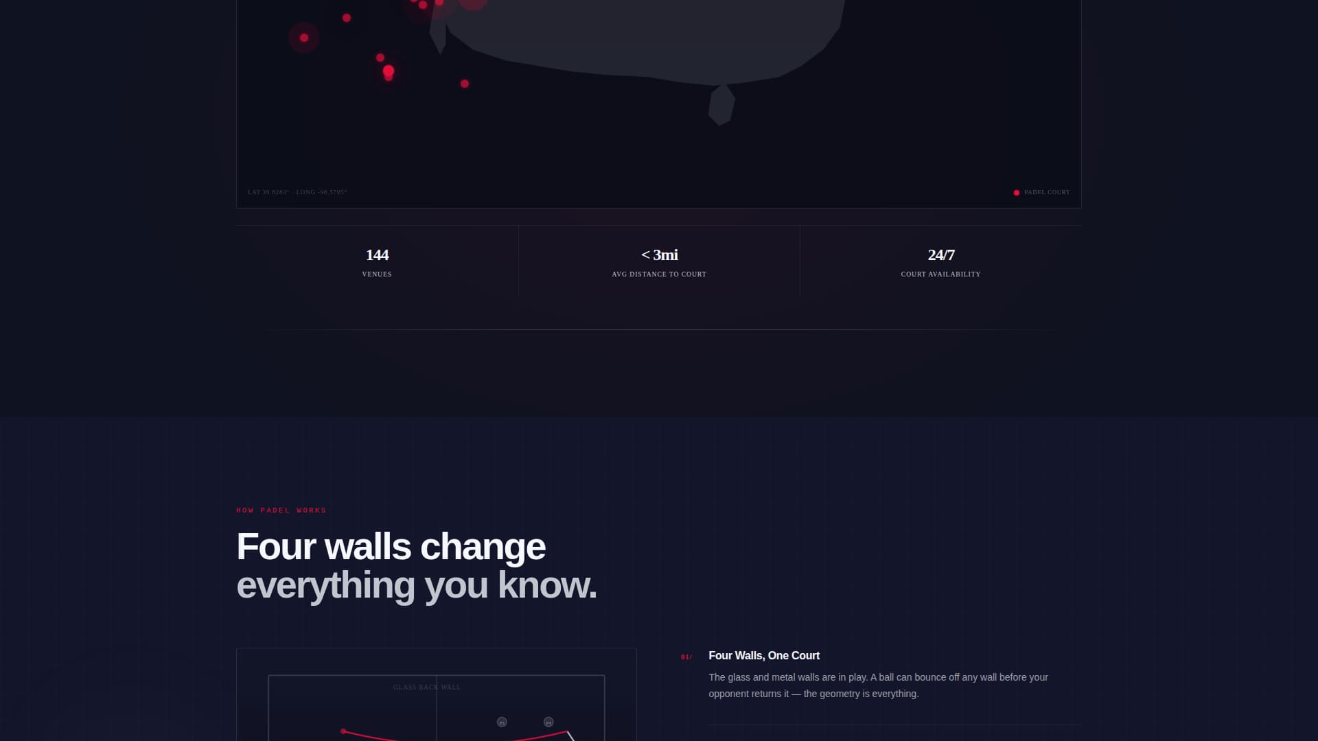 Court - Electric Padel Landing Page Template