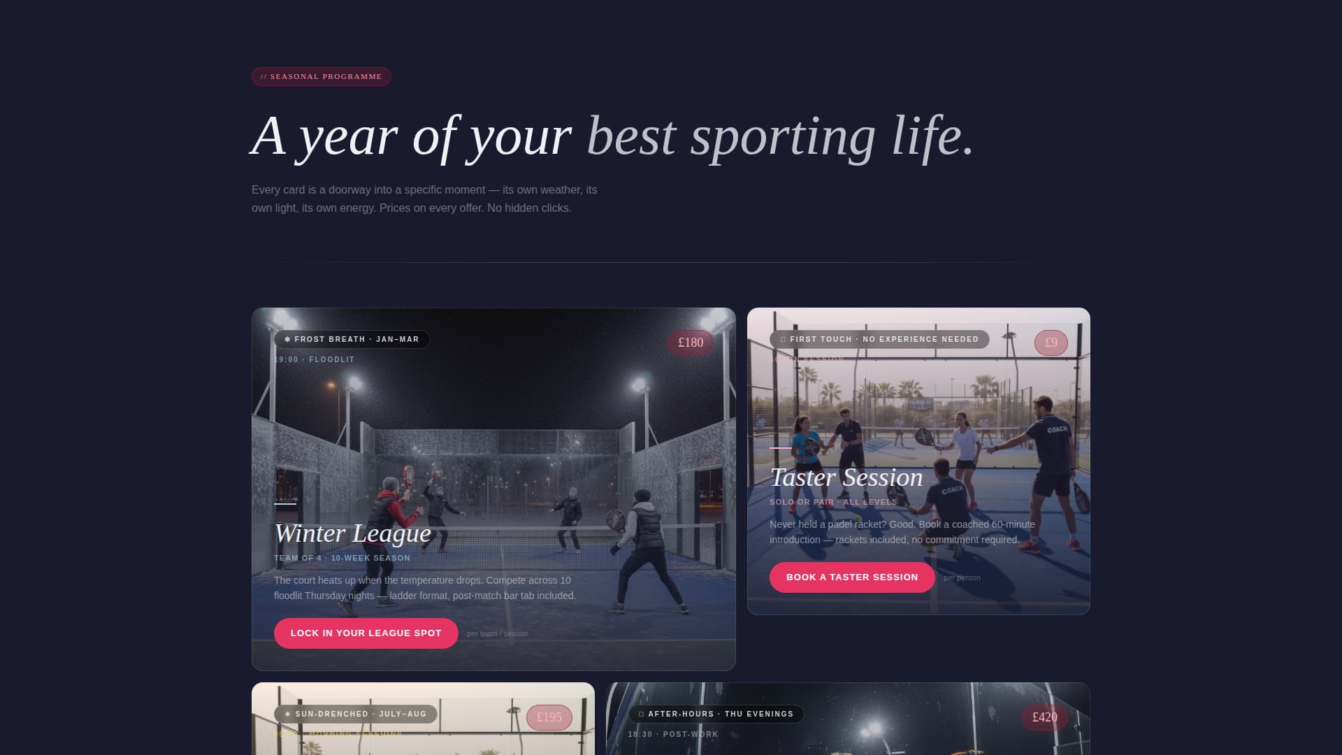 Ace — Pro Padel Court Booking Landing Page Template