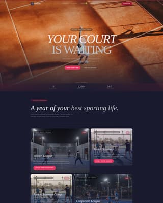 Ace — Pro Padel Court Booking Landing Page Template
