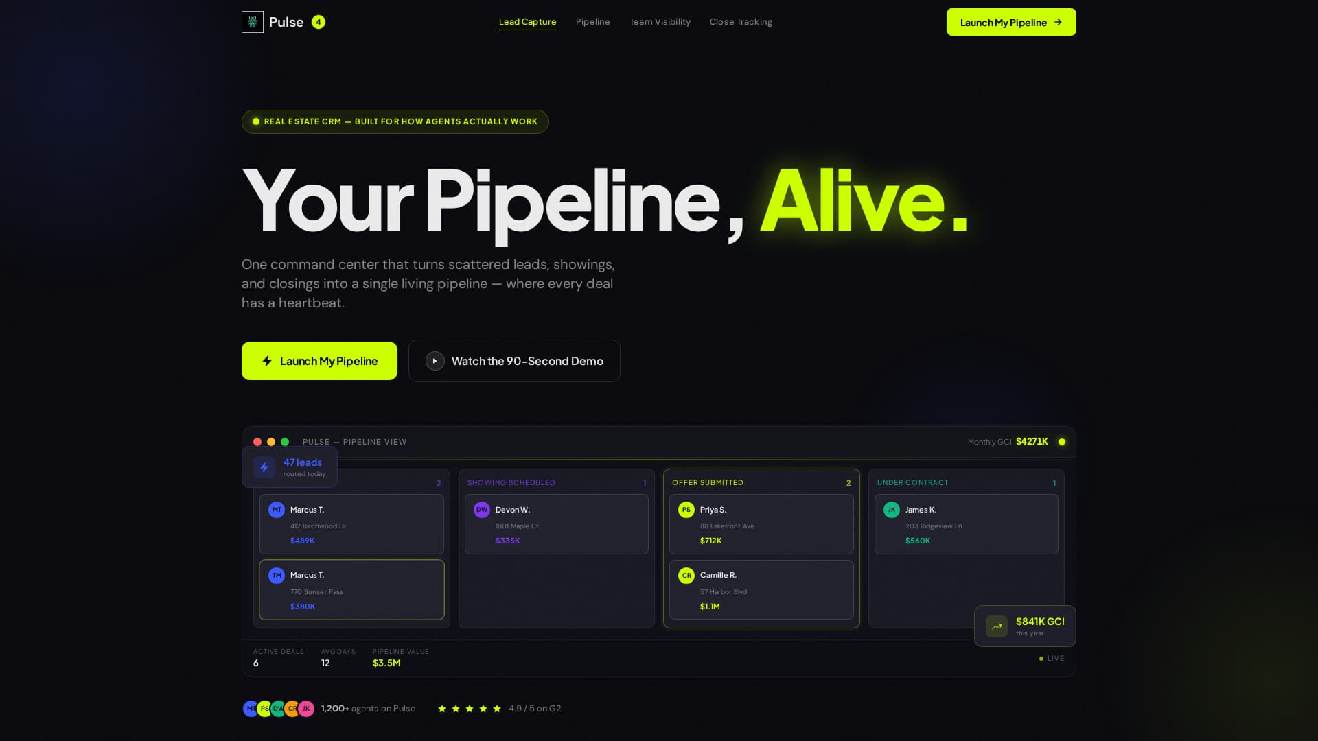 Pulse - Dynamic Real Estate CRM Landing Page Template